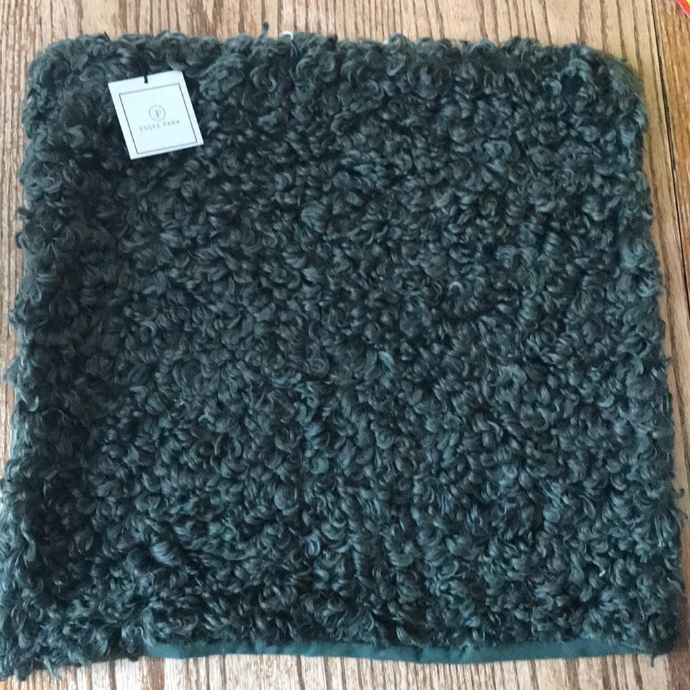 Faux alpaca pillow cover green boho fur